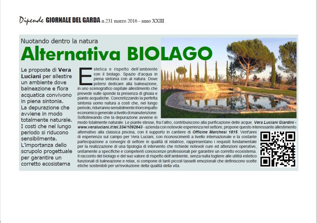 Articolo biolaghi Vera Luciani
